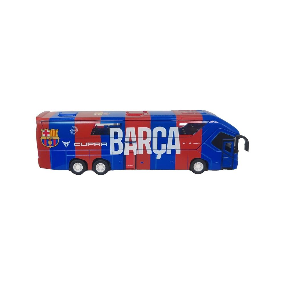 Banbo Toys FC Barcelona 2025 Mini Team Bus with Opening Doors Rolling Wheels